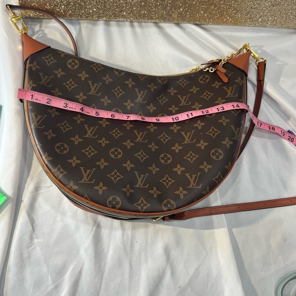 Designer Monogram Shoulder Bag with Gold Chain - Picture 4 of 5